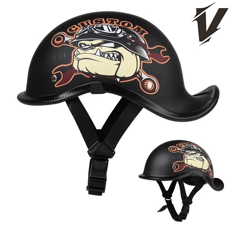 Motorcycle Helmet — Retro Street-Style Helmet All-Season Use Unisex Street Riding Protective Gear Safety Protective Equipment