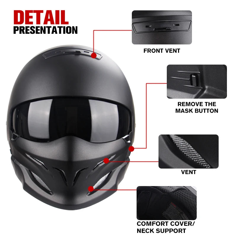 2026 New Scorpion Helmet Retro Motorcycle Cascos Moto Locomotive Personality Multi-purpose Combination Helmet Half Helmet