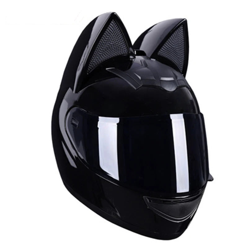 Capacete Casque Moto Motorcycle Full Face Helmet Women Moto Ear Helmets Personality Motorbike Helmet Cat Ear Helmet Motocross