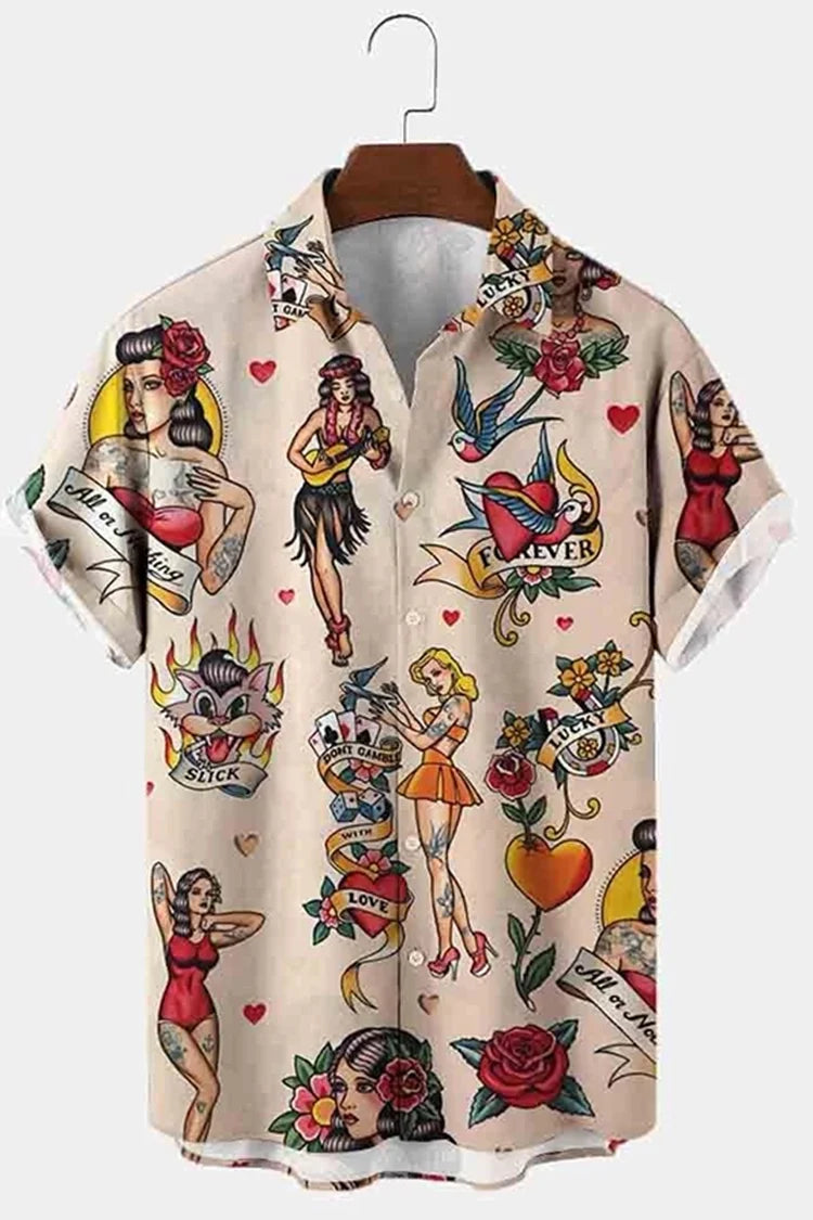 New Hawaiian Shirt For Men Skull 3d Printed Beach Shirt Short Sleeve Button Casual Men's Skull Shirts Oversized Camisa S-5XL
