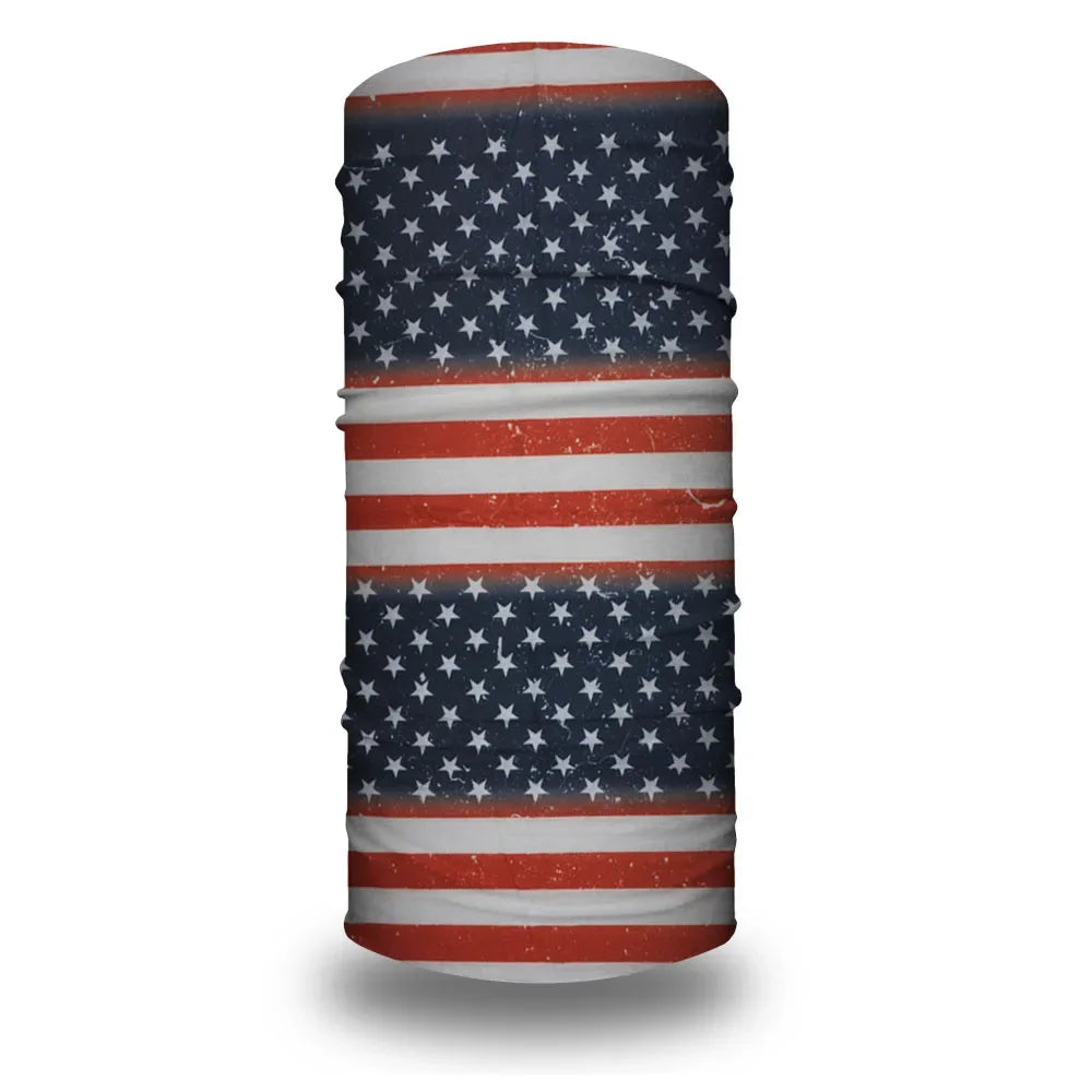 American Flag Tube Bandana Turbans Headwrap for Women Men Wind Dustproof Neck Gaiter Balaclava Seamless Multifunctional Headband