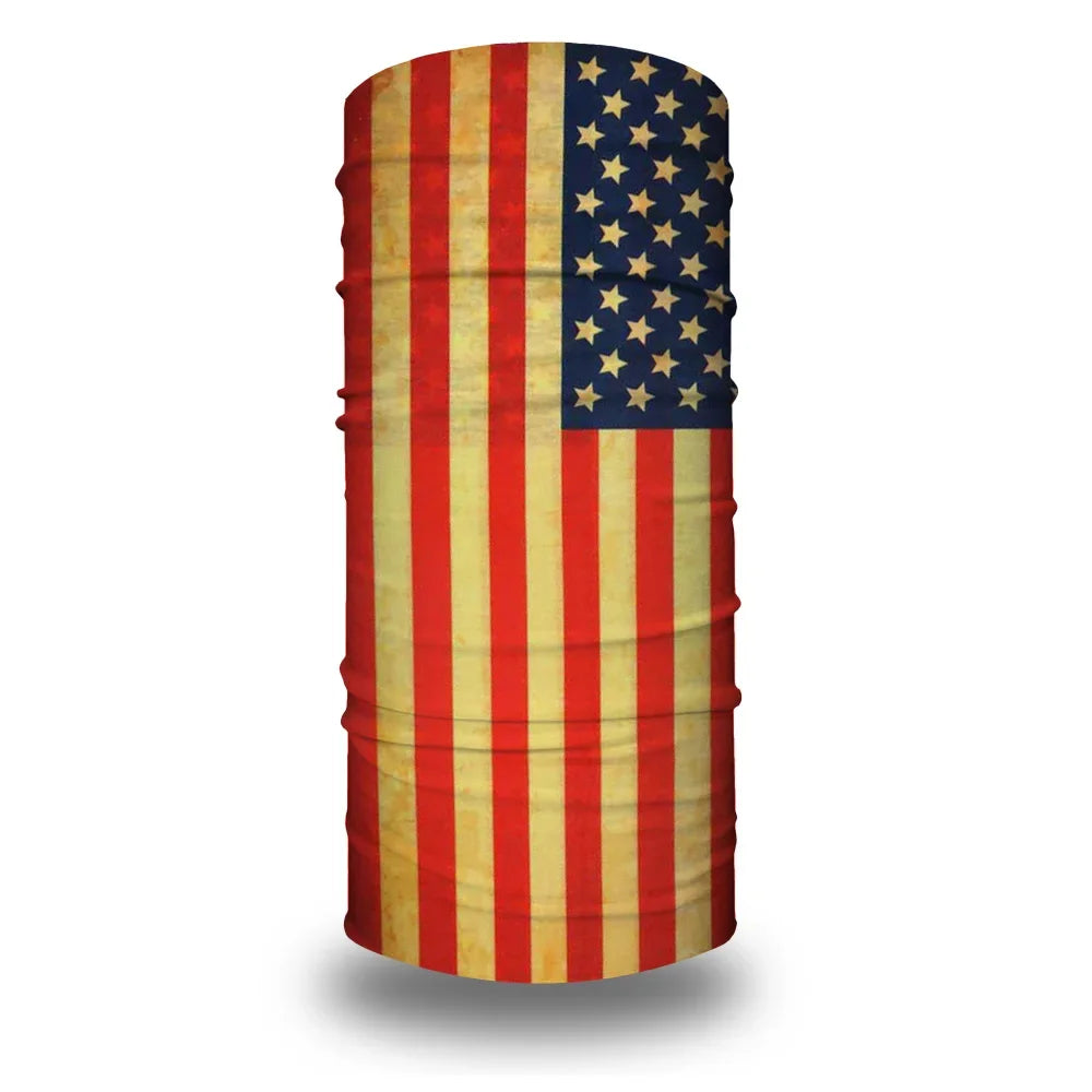 American Flag Tube Bandana Turbans Headwrap for Women Men Wind Dustproof Neck Gaiter Balaclava Seamless Multifunctional Headband