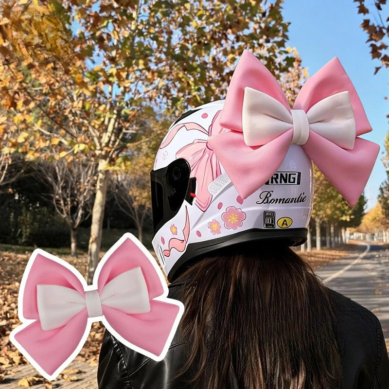 Helmet bow decoration, motorcycle electric vehicle accessories, large cute, ski helmet locomotive helmet accessories