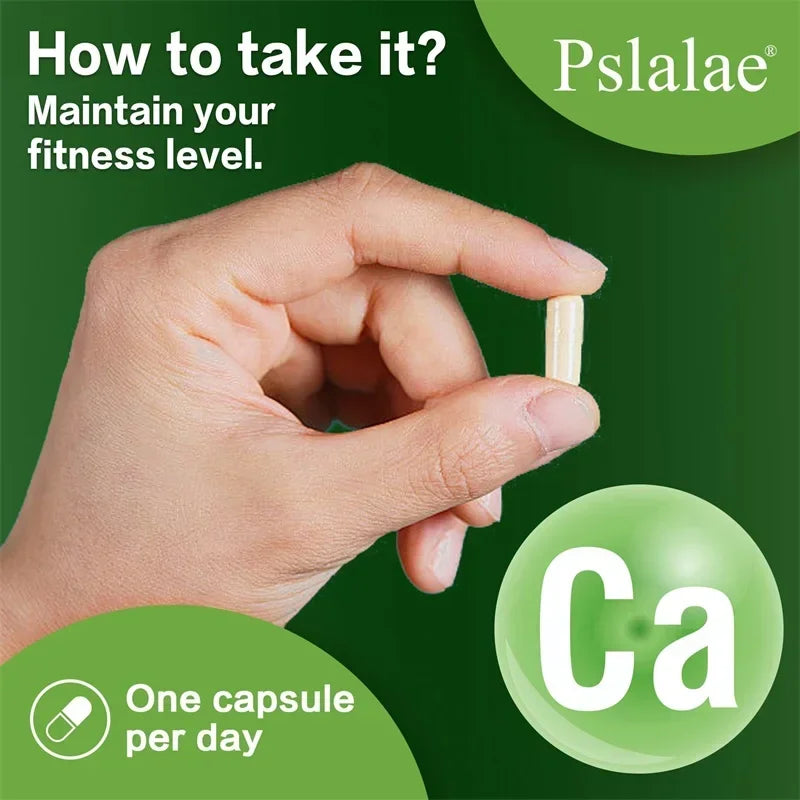 Calcium Supplement - Promotes Calcium Absorption, Boosts Energy, Strong Bones, Supports Heart & Muscle Health, Non-GMO