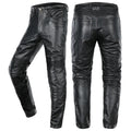 Motorcycle Biker Windproof Genuine Leather Pants Punk Style Skinny Slim Fit Leather Cowhide Pencil Pants Black Riding Trousers