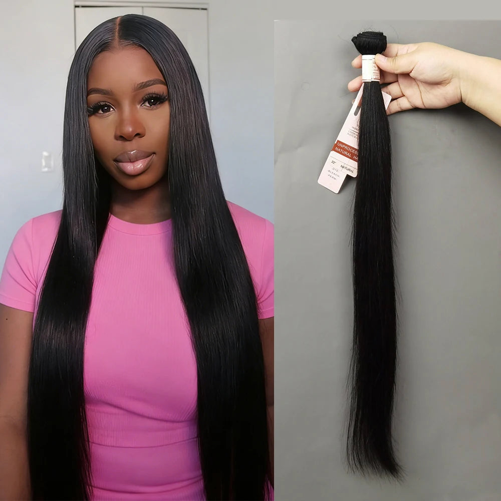 Straight Bundles Human Hair 20 22 24 Inch Brazilian Virgin Hair Bundles Remy Human Hair Weave Extensions 50 gram Per Bundle