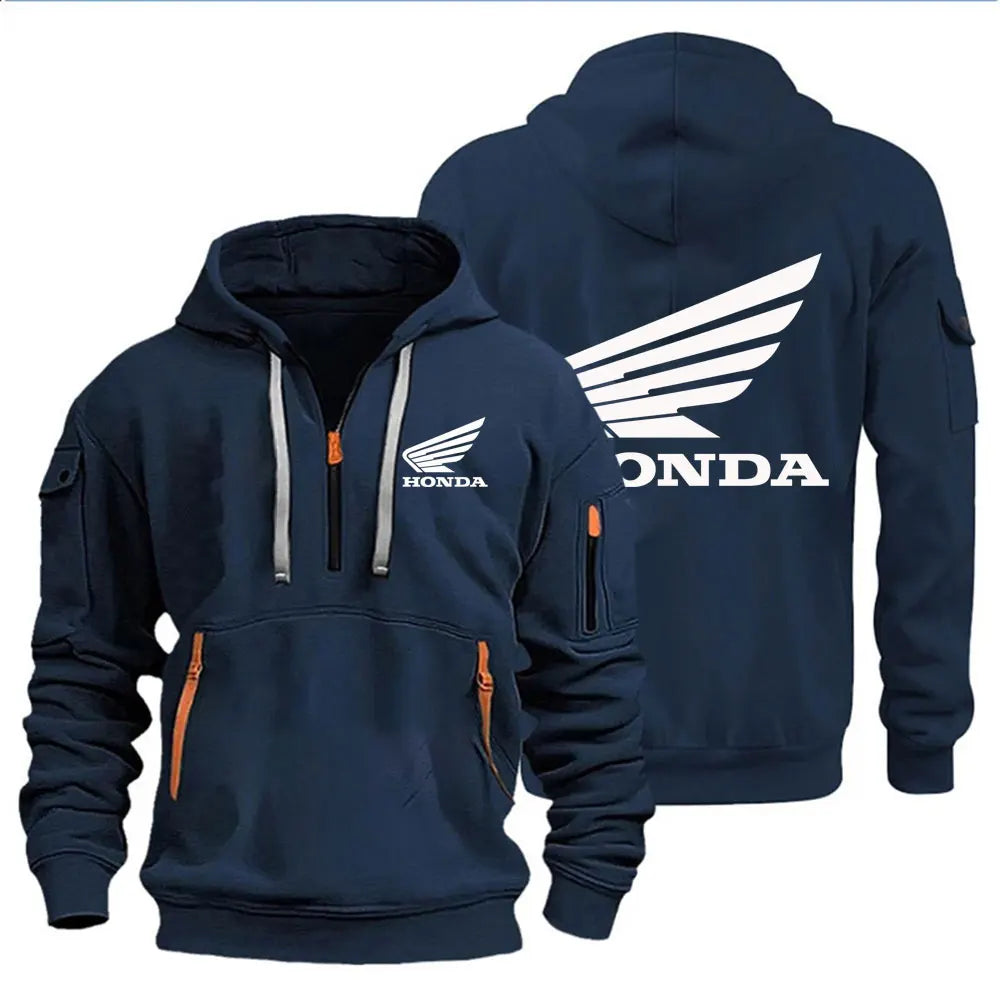 Men's Clothing Hoody Hoodie Motorcycle Jacket Honda Wing Logo Print Sweatshirt Pullover Trendy Biker Jacket Autumn and winter