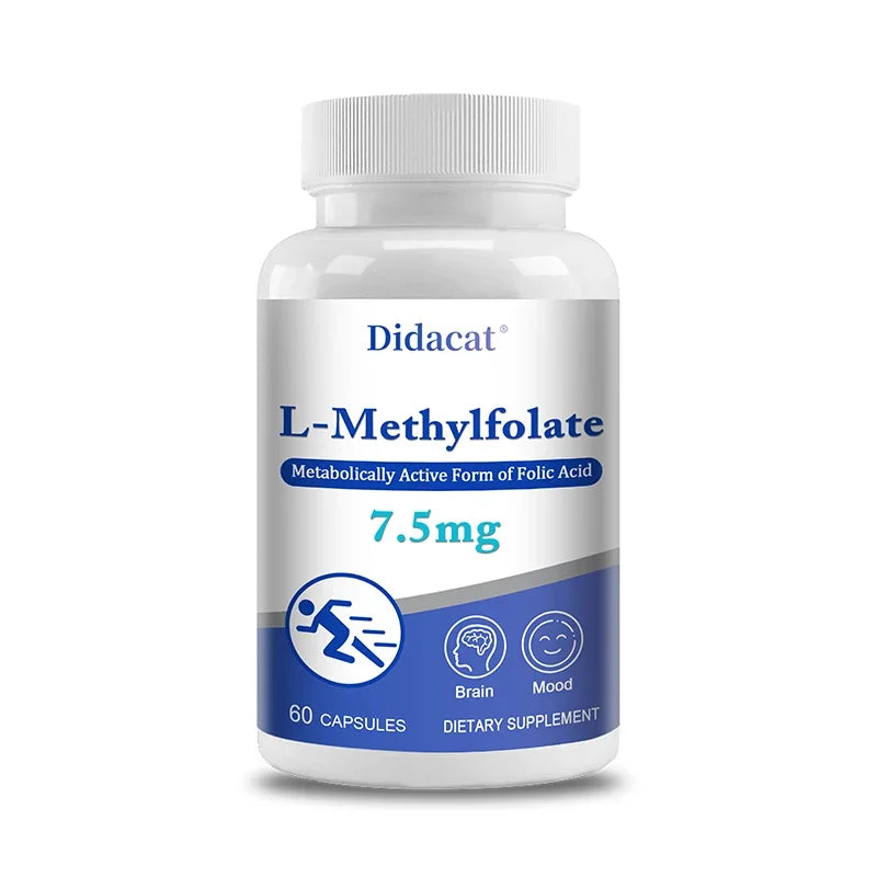 L-Methylfolate 7.5 Mg - L Methyl Folate, Methylfolate Supplement Capsules for Women & Men, Promote Brain Health, Focus, Calm