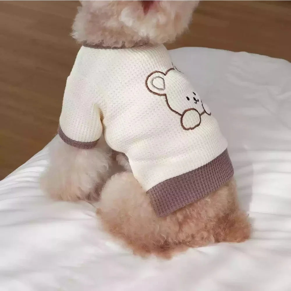Cute Couple Dog Clothes Pet Dresses Shirt Waffle Cat Dog Shirt Puppy Pet Skirt Clothing for perro Dogs Cats Chihuahua Yorkie