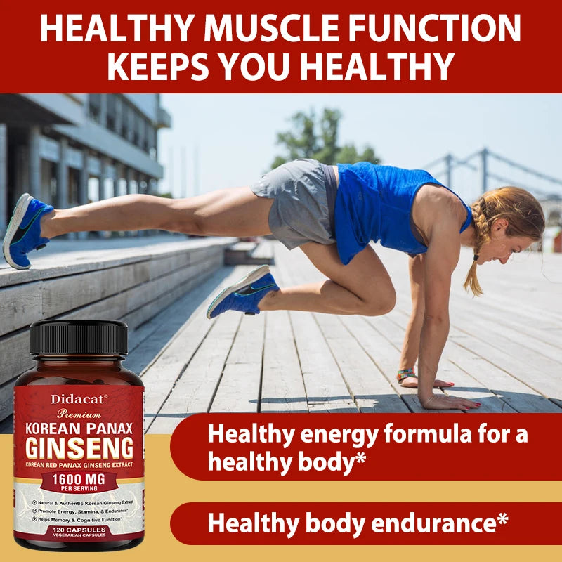 Korean Red Ginseng Extract - Supports Maximum Strength and Energy, Immune Health Supplement, Vitality, Stamina, Strength