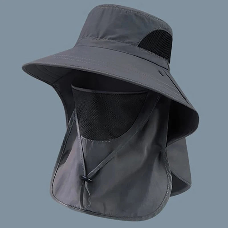 Outdoor Hunting Fishing Cap For Men Women Hiking Camping Visor Bucket Hat Neck Flap Fisherman Hat Summer Sun Hats UV Protection