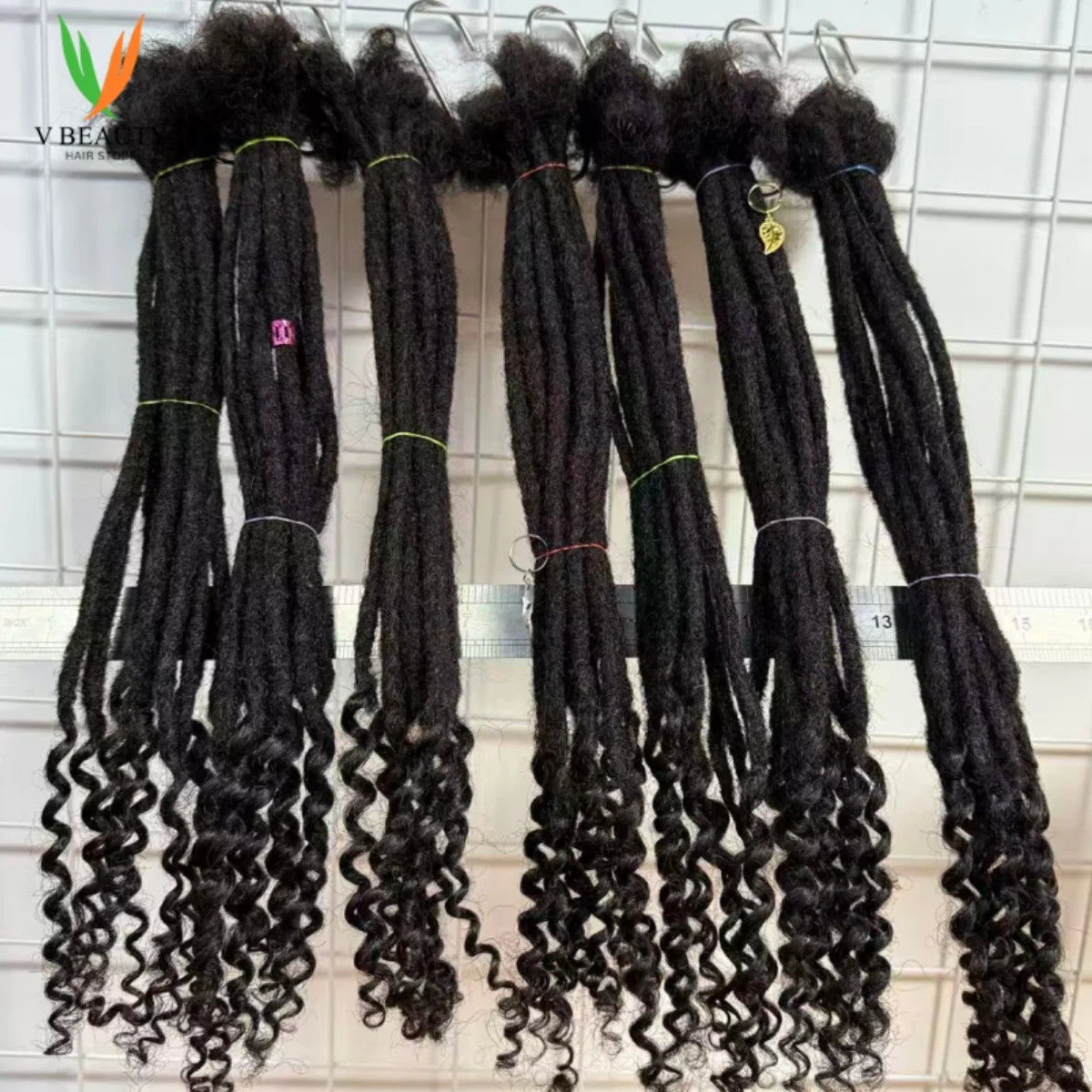 Locs Extension Human Hair with Curly Ends Handmade Human Hair 0.6cm Wide Loc Dreadlock Extension Sisterlocs for Men Women