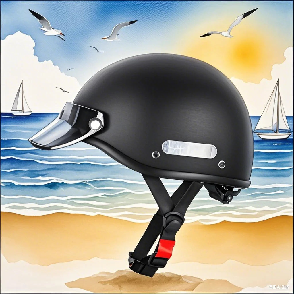 Vintage Helmet Motorcycle Helmet Cruiser half helmet Men Women Adult Child All seasons summertime Simple and nice