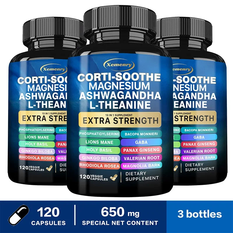 Corti-Soothe Cortisol Supplement - Manage Stress, Maintain Calm & Support Adrenal Health,with Magnesium, Ashwagandha, L-Theanine