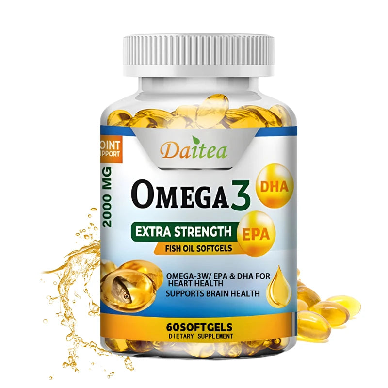 Fish Oil Omega 3 Supplement, Fatty Acid Softgels, Joint, Brain and Heart Health Supplement