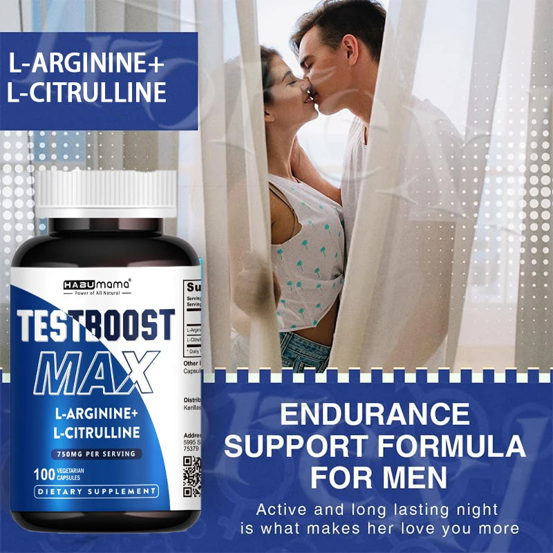100 Tablets-L-Arginine & L-Citrulline Complex-Male Enhancing Supplements- Boosts Performance,Recovery Support,Bedroom Confidence