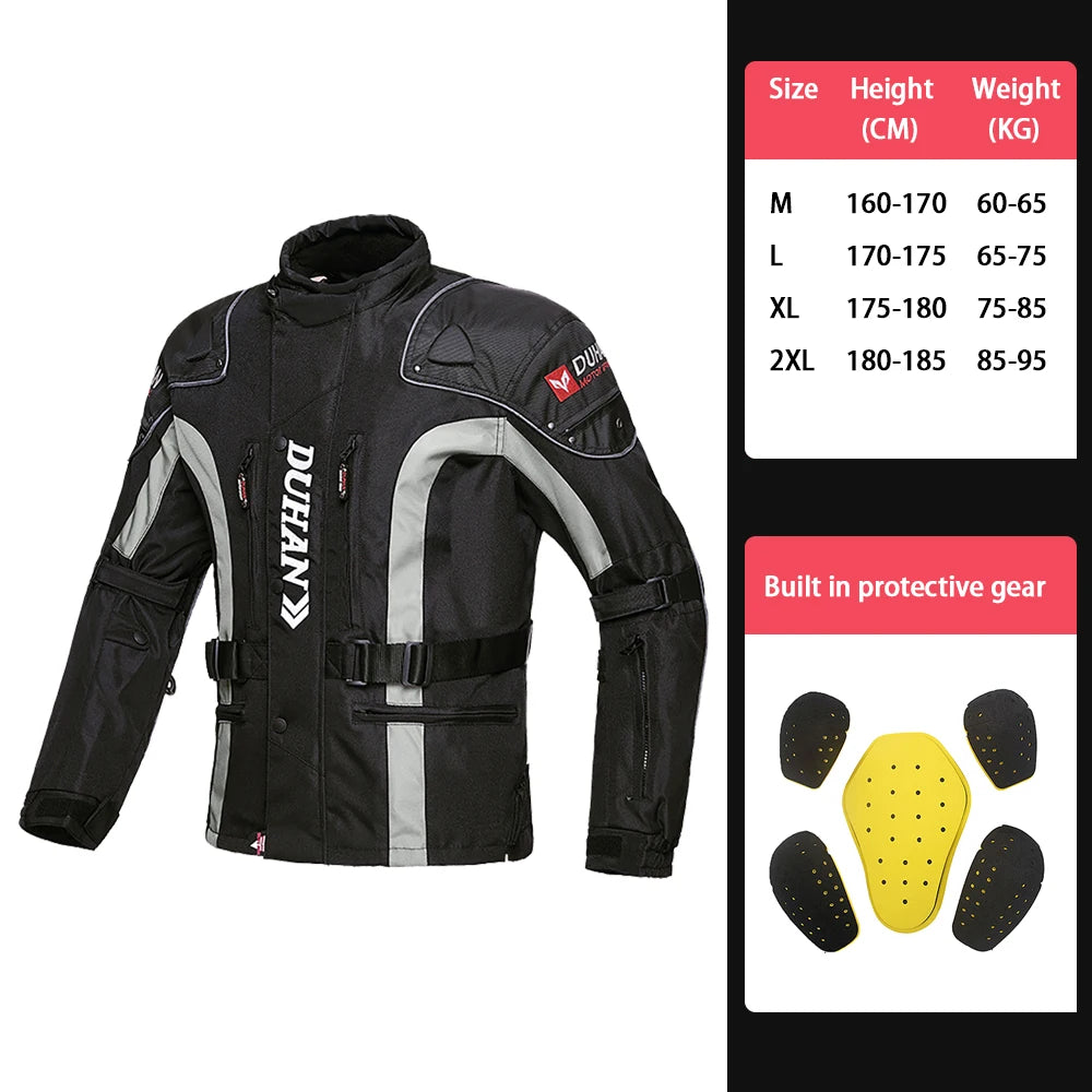 Motorcycle Jackets Wear-resistant Motorbike Riding Jackets Four Seasons Motocross Clothing Breathable Built-in Protective Gear