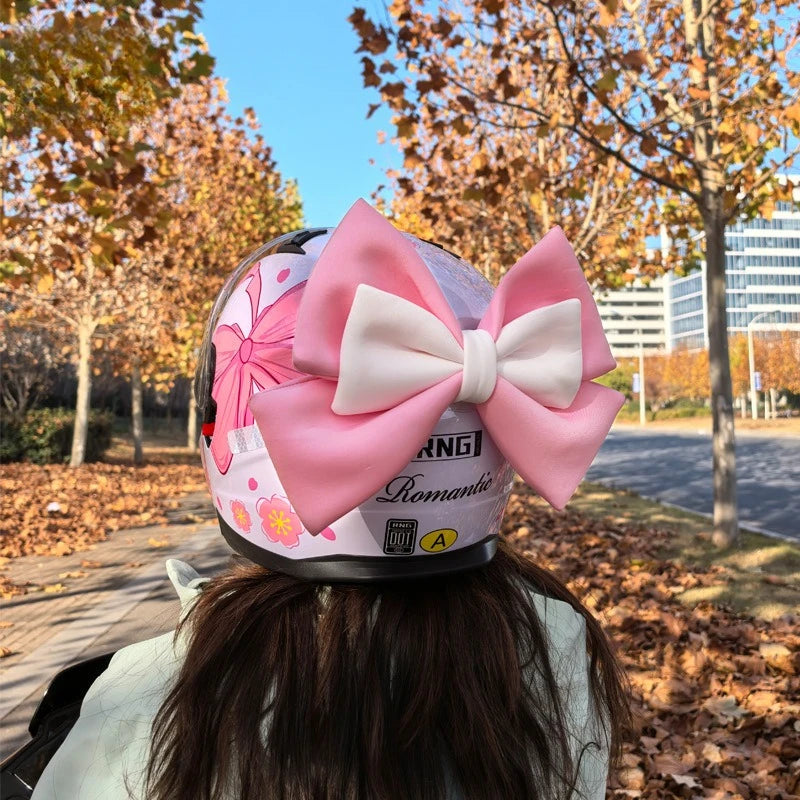 Helmet bow decoration, motorcycle electric vehicle accessories, large cute, ski helmet locomotive helmet accessories