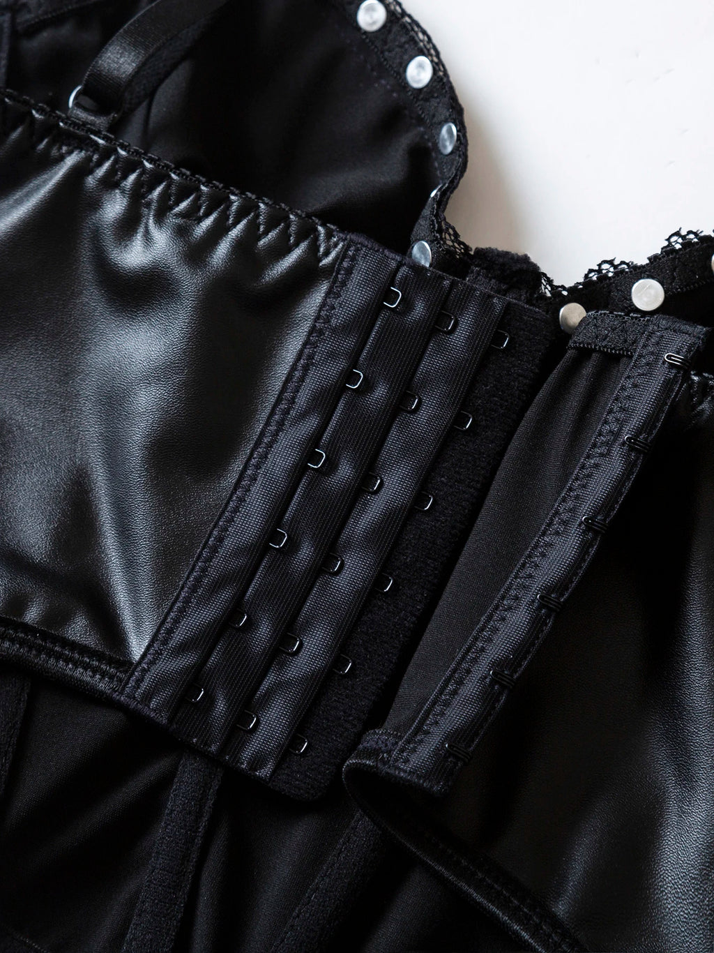 Punk Style Leather Halter Top with Metal Ring Cross Decoration Dark Sexy Outfit/Cosplay Top for Trendy Girls