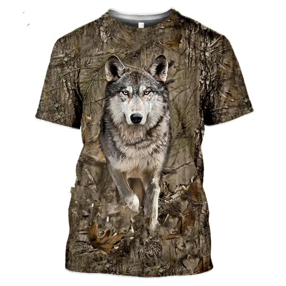 Camouflage Hunting Animal Wild Boar 3d T-shirt Summer Casual Men's T-shirt Fashion Street Women's Pullover Short Sleeve