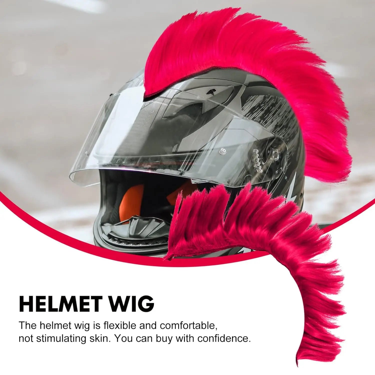 Synthetic Wigs Helmet Hawks Motorcycle Helmet Mohawk for Bicycle/Almost Helmet/Stick Reusable Design (Helmet Not Included)
