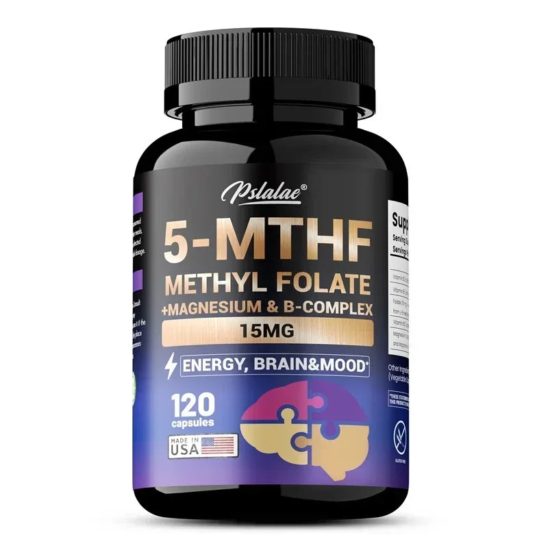 5-MTHF Methylfolate Supplement - for Brain, Heart Health, Enhances Memory, Focus and Clarity, Boosts Cognitive Function