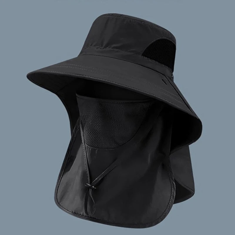 Outdoor Hunting Fishing Cap For Men Women Hiking Camping Visor Bucket Hat Neck Flap Fisherman Hat Summer Sun Hats UV Protection