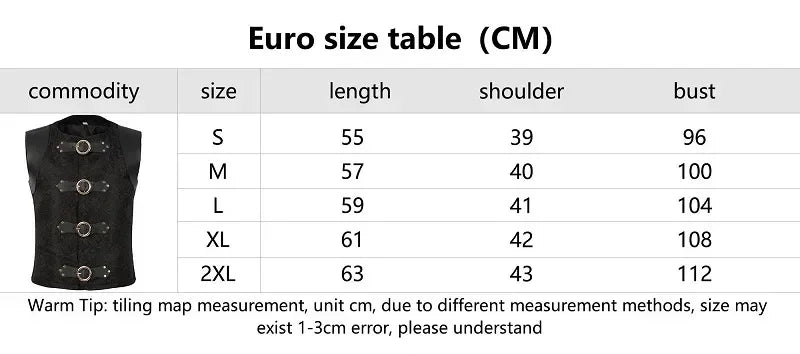 Medieval Jacket Gothic Mens Victorian Suit Vest Steampunk Gothic Waistcoat Men's Casual Vest Stage Show Costume Evening Dress