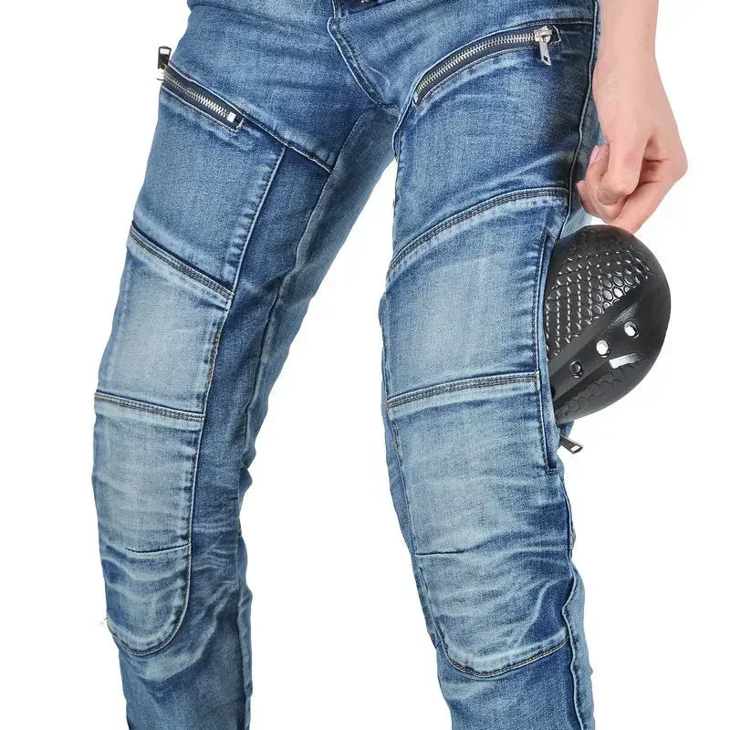 Motorcycle Jeans Women's Personalized Motorcycle Pants Motorcycle Racing with Riding Protective Gear Casual Pants