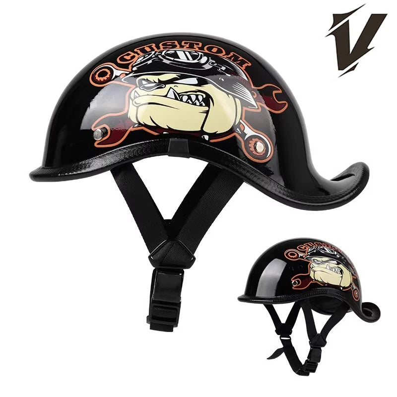 Motorcycle Helmet — Retro Street-Style Helmet All-Season Use Unisex Street Riding Protective Gear Safety Protective Equipment