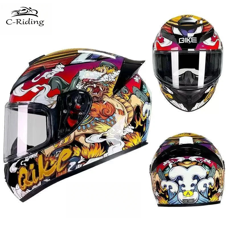 Adult Helmets For Motorcycle Full Face Helmet HD Visors Capacete De Moto Capacetes DOT Approved