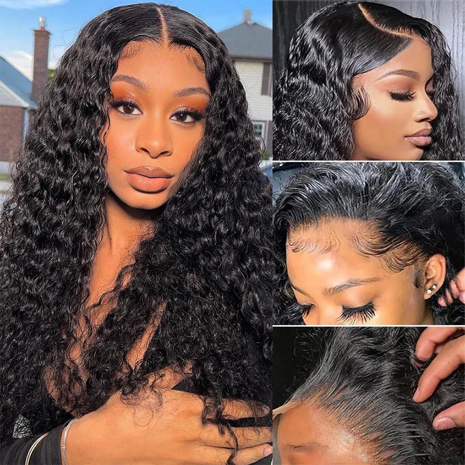 Deep Wave 13x6 Lace Front Human Hair Wig 6X4 5X5 Closure Wig Curly 13x4 Lace Frontal Wigs For Women Wet And Wavy Pre Plucked