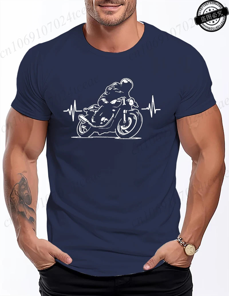 Motorcycle Racing Leisure T Shirt Men Clothing Short Sleeve Casual Top Tees Biker Motorcyclist Print Men Women T-Shirt Clothing