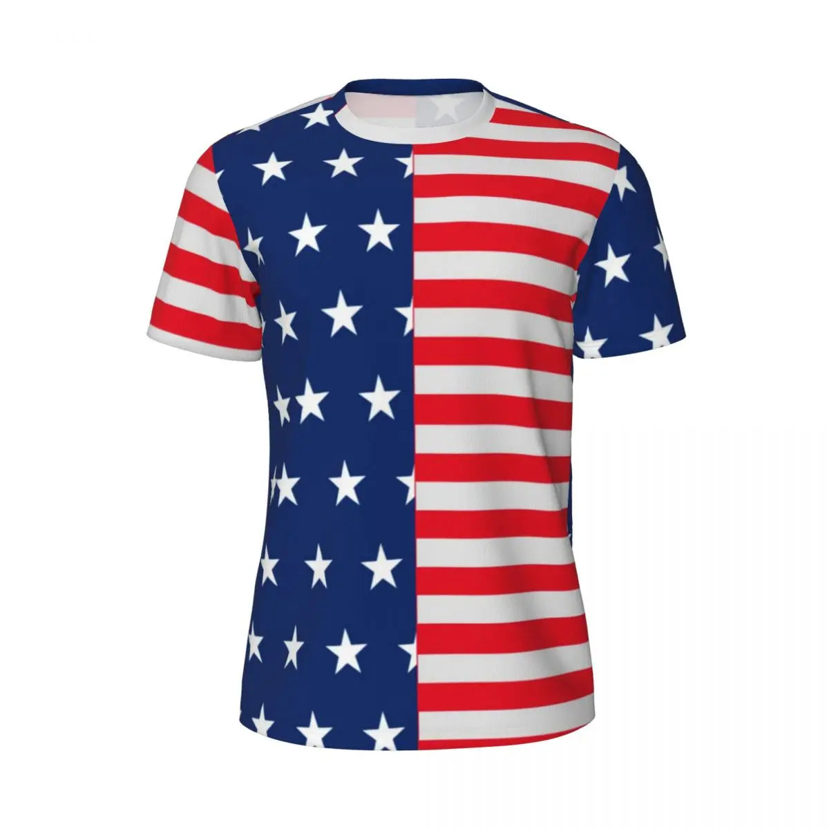 USA American Flag T-Shirt Male Star Print Patriotic Streetwear Running T-Shirts Breathable Beach Fashion Tees Oversize Tops