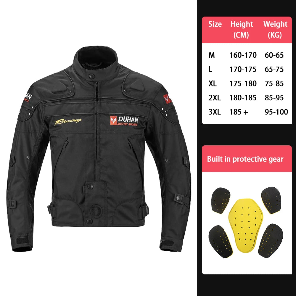Motorcycle Jackets Wear-resistant Motorbike Riding Jackets Four Seasons Motocross Clothing Breathable Built-in Protective Gear