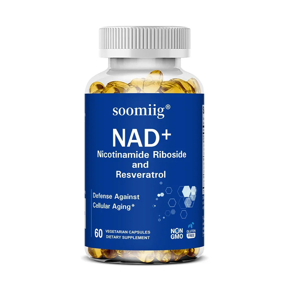 NAD Supplement, with Resveratrol - Support Cellular Health, Stamina & Healthy Aging, Promotes Blood Circulation