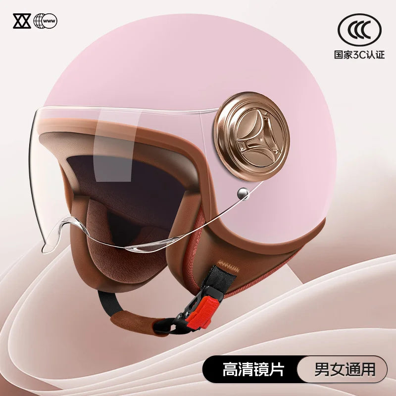 Lightweight retro 3/4 face style motorcycle helmet - Adult helmet. Suitable for both men and women.