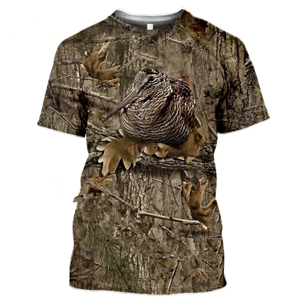 Camouflage Hunting Animal Wild Boar 3d T-shirt Summer Casual Men's T-shirt Fashion Street Women's Pullover Short Sleeve