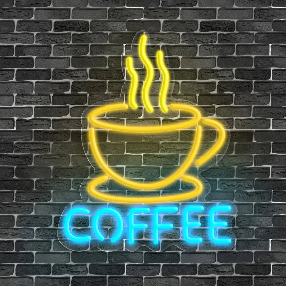 Coffee Neon Light, Tabletop/Wall Decor, Vintage Cafe Ambiance for Home, Office, Parties, for Coffee Lovers Gift, Home Decoration