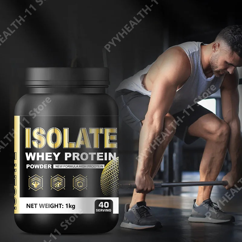 Whey Protein Isolate Powder Low Fat Supplement for Muscle Recovery and Lean Diet Sports Fitness Nutrition 1000g