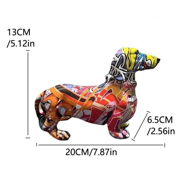 1 piece colorful dachshund figurine animal dog, home decoration living room bedroom bookshelf dining table table top decoration.