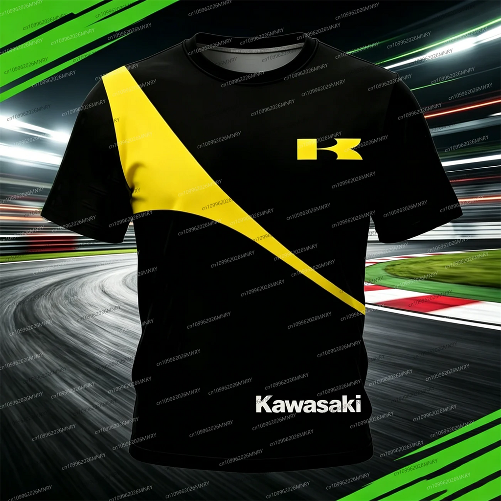 Motorcycle clothes for man Motorcycle Kawasaki Tshirt Breathable Summer Men t-shirt Men's clothing 3D Print Women Short-sleeved