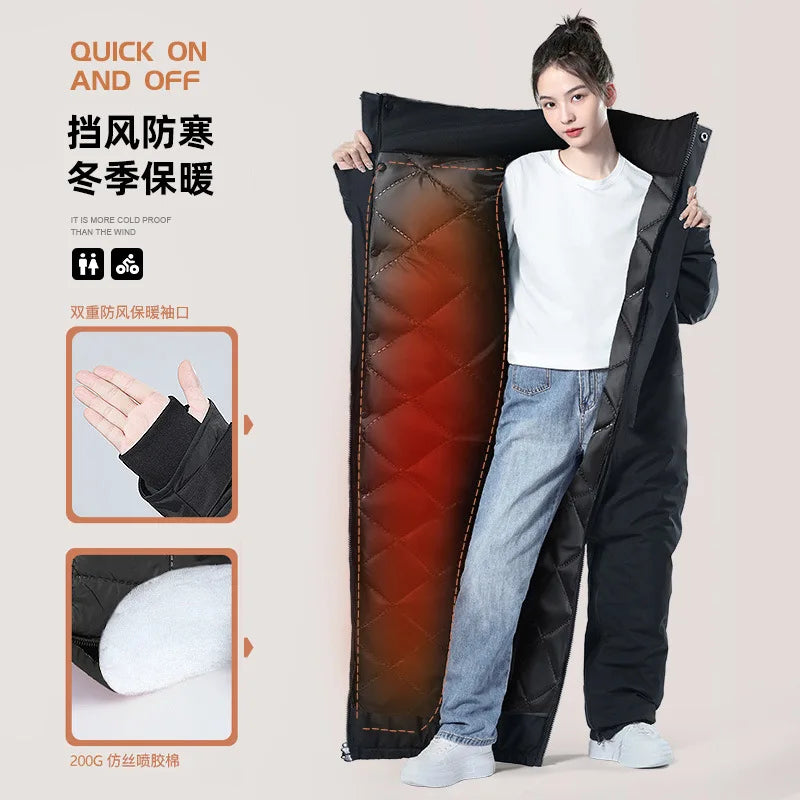 Motorcycle Riding Winter Coldproof Clothing Winter Fashion Waist Designwarm Cotton Jumpsuit Thickened Waterproof Snowmobile Suit