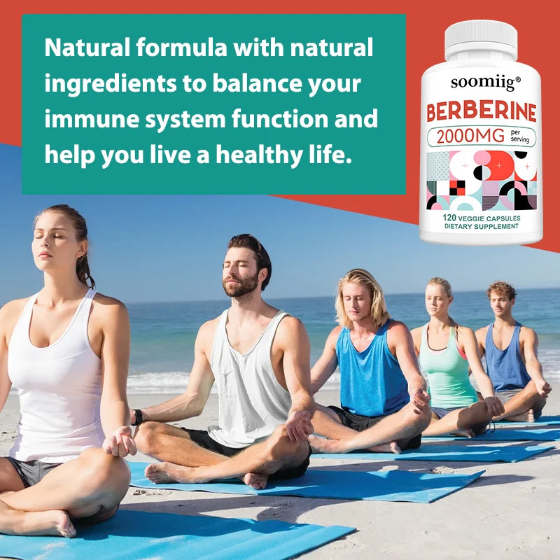 Berberine Extract Supplement - Immune System Support, Healthy Gastrointestinal Tract, Heart Health - 120 Capsules