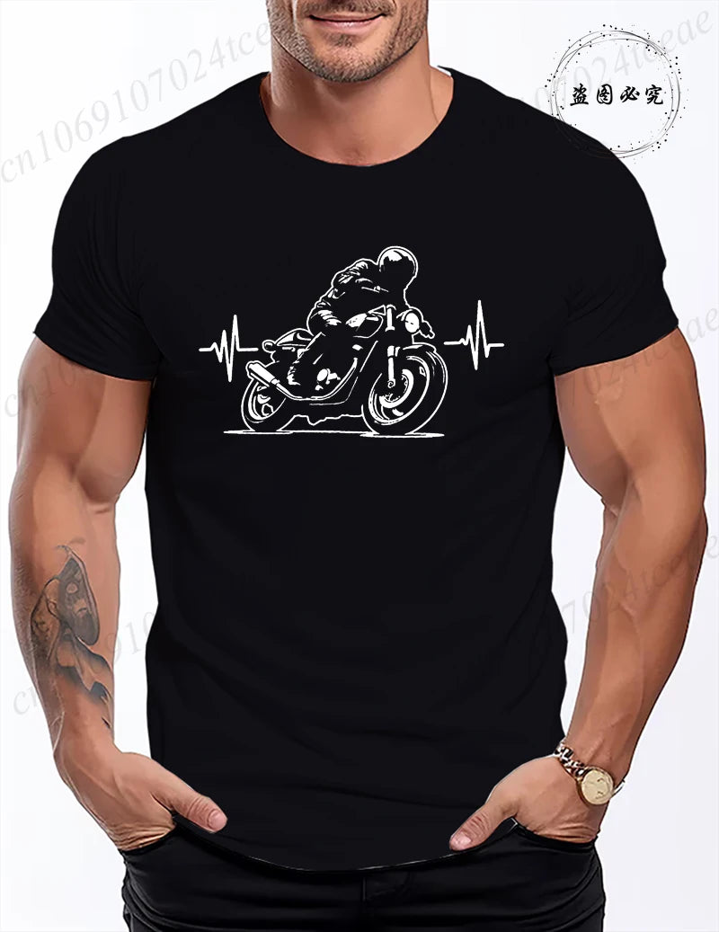 Motorcycle Racing Leisure T Shirt Men Clothing Short Sleeve Casual Top Tees Biker Motorcyclist Print Men Women T-Shirt Clothing