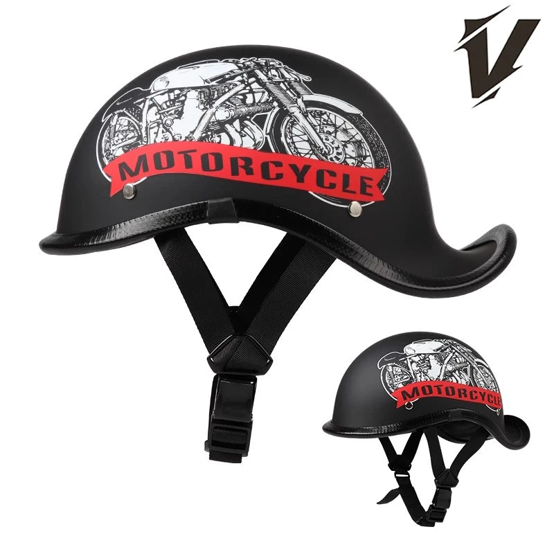 Motorcycle Helmet — Retro Street-Style Helmet All-Season Use Unisex Street Riding Protective Gear Safety Protective Equipment