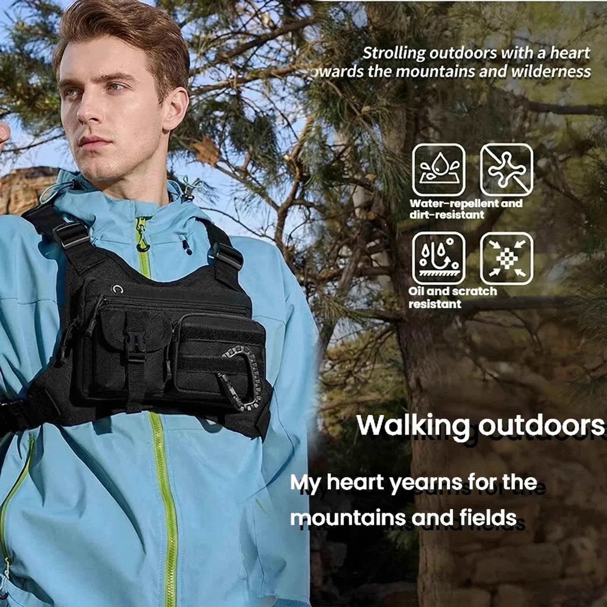 Outdoor Tactical Vest Multi-Functional Waterproof Wear-resistant Vest Backpack Men's Tactical Chest Bag for Hunting