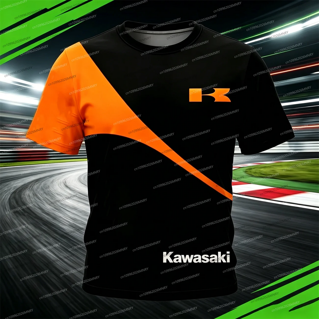 Motorcycle clothes for man Motorcycle Kawasaki Tshirt Breathable Summer Men t-shirt Men's clothing 3D Print Women Short-sleeved
