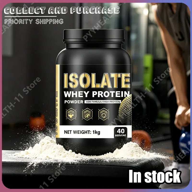 Whey Protein Isolate Powder Low Fat Supplement for Muscle Recovery and Lean Diet Sports Fitness Nutrition 1000g