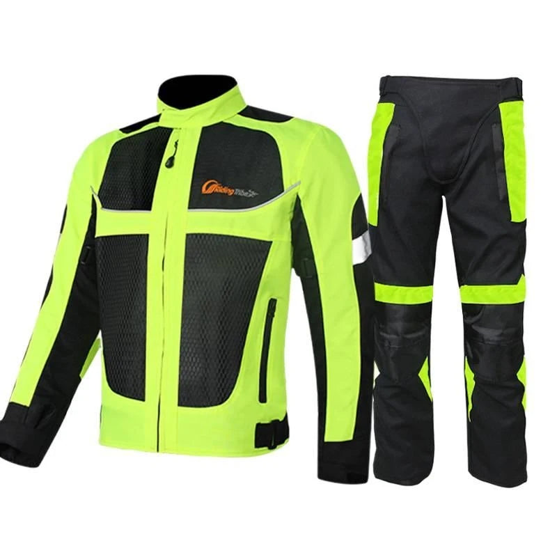 Motorcycle Racing Suit Waterproof and Breathable Motorcycle Riding Suit Reflective with Removable Lining Protective Equipment